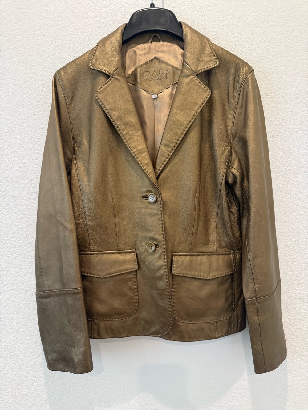 CAbi leather jacket blazer bronze size 8 preloved